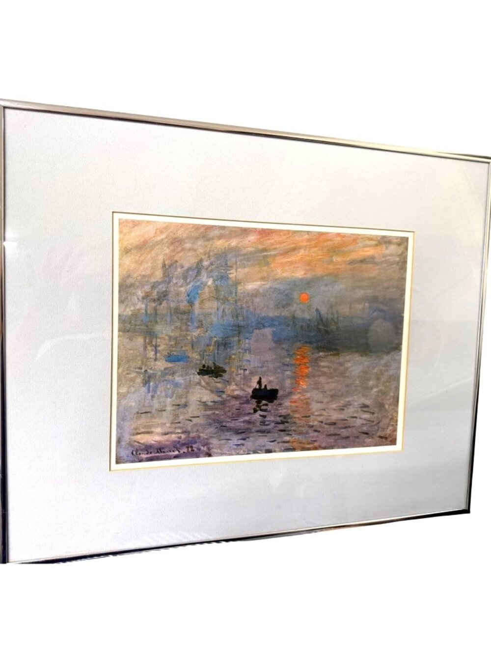 Impression, Sunrise 1872 Print By Claude Monet Signed. Framed.